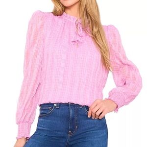 CeCe
Women's Smocked Cuff Ruffle Top pink horizon